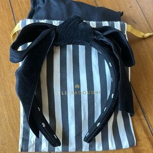 Lele Sadoughi jet Shirley wide ribbon headband